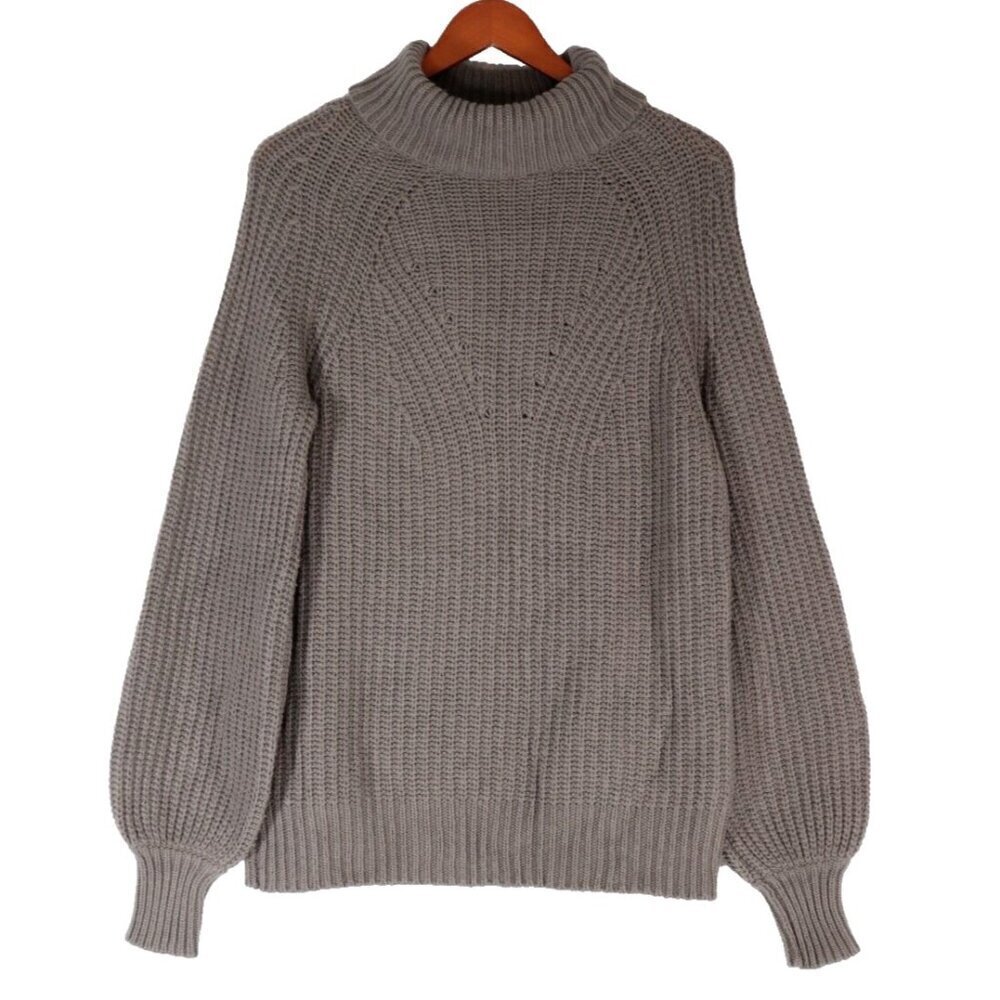 Goat Library Women’s Size US8 Medium Green Mock Neck Jumper Sweater Knit Shirt